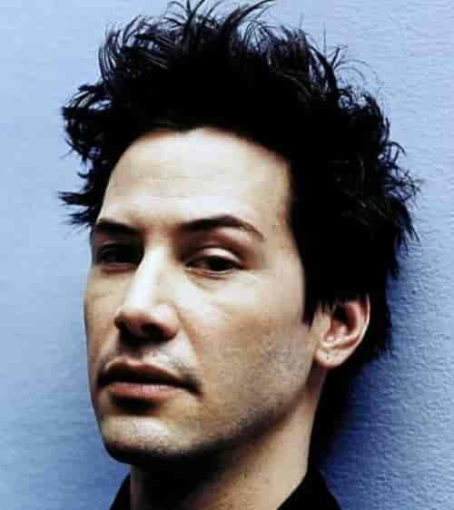 KEANU REEVES SHORT MESSY SPIKY HAIR