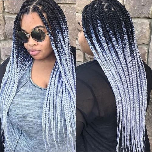 BLACK TO SILVER BOX BRAID