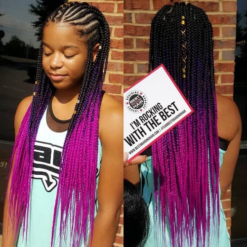 PURPLE CORNROWS BRAID