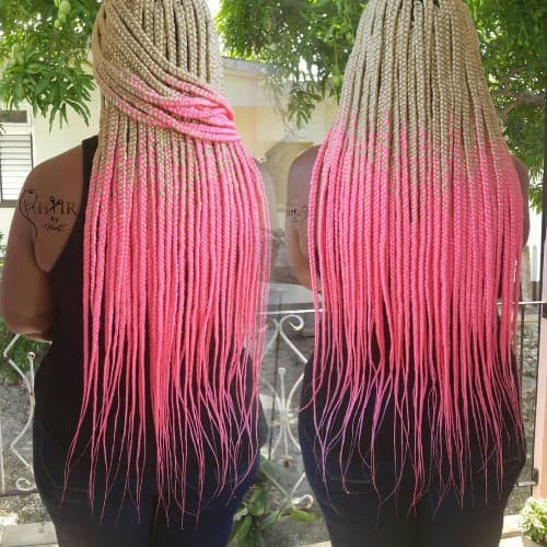 CREAMY TO LIGHT PINK OMBRE BRAID