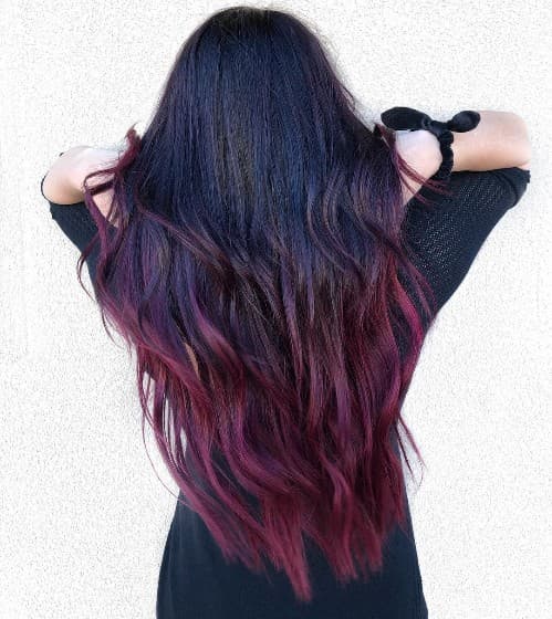 DEEP PURPLE WITH DARK RED HAIR COLOR