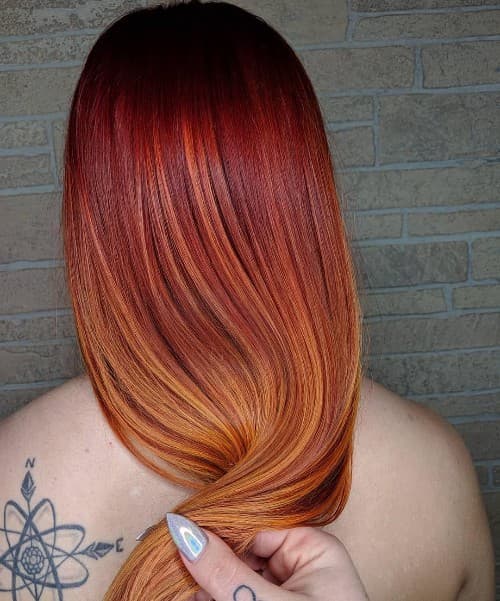CHUN RED -BLONDE OMBRE HAIR COLOR FOR STRAIGHT HAIR