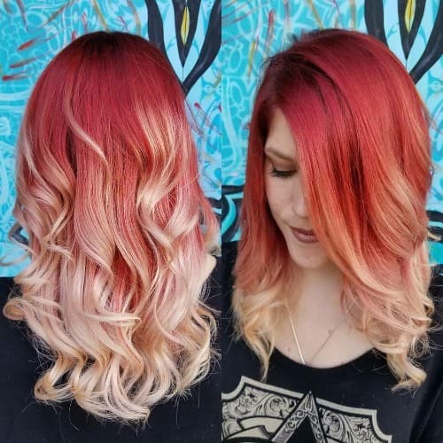 RED TO MILKY OMBRE