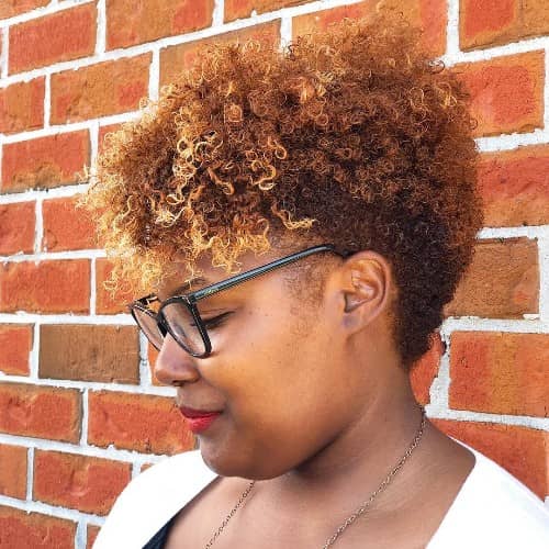 COLORED CURLY MOHAWK HAIRSTYLE- Hairstyles For Women With Curly Hair