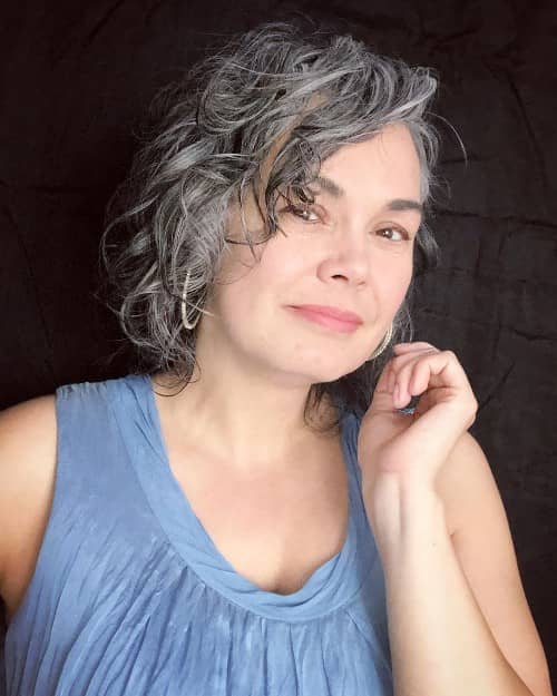 Natural Gray Hair color - curly hair color ideas