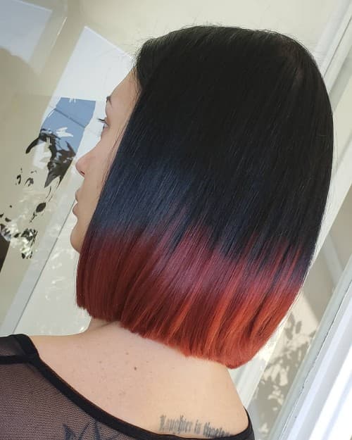 STYLING BLACK TO RED HAIR COLOR FOR SHOULDER LENGTH HAIRCUT