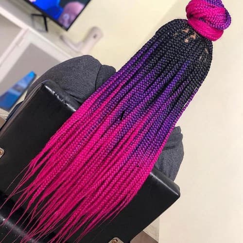 PURPLE TO RED GHANA BRAIDING STYLE