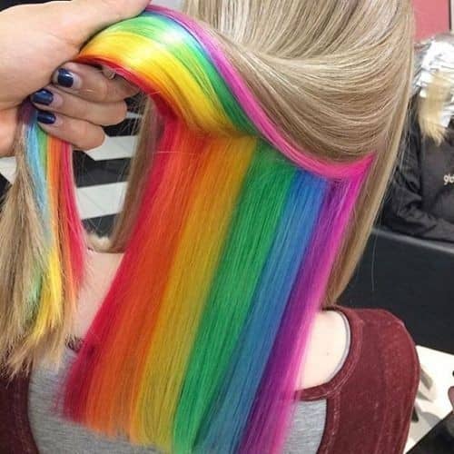 FIVE COLORS UNDERNEATH HAIR COLOR IDEAS