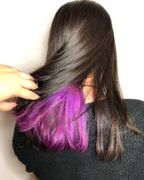 HIDDEN PURPLE COLOR ON BLACK HAIR