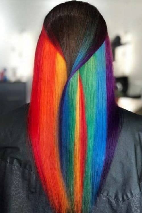 RAINBOW UNDERNEATH HAIR COLOR IDEAS