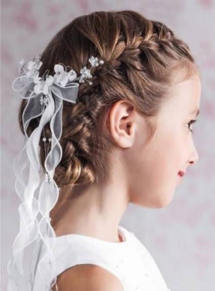 Crown French Braid Hairstyle For Kids