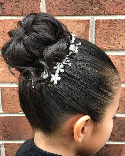 High Bun Updo Holy Communion Hairstyle