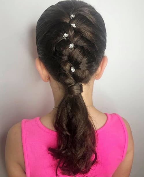 Holy Communion Ponytail Hairstyle For Wavy Hair