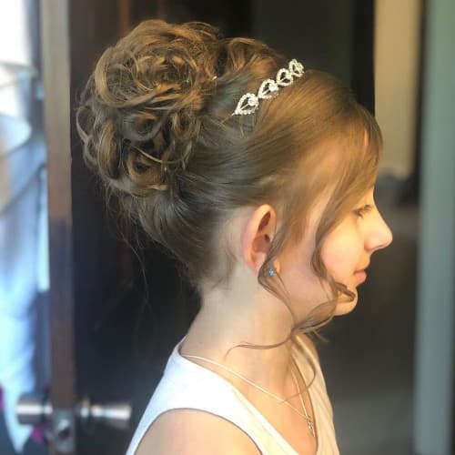 Communion Prom Updo Hairstyle For Kids