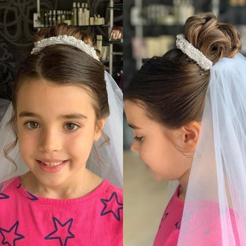 Updo Hairstyle For First Holy Communion
