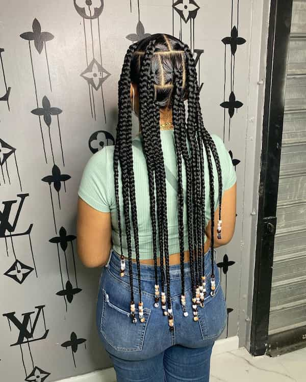 Butt Length Knotless Jumbo Braid