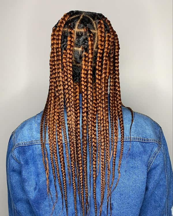 medium length box braids