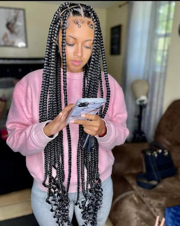 24 Inch Xpression Braiding Jumbo Hair  Box braids hairstyles for black  women Braided hairstyles Ghana braids hairstyles