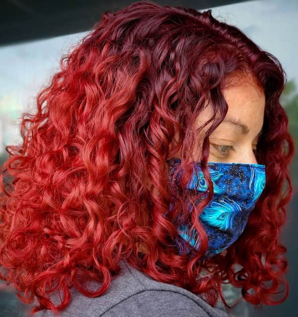 Red Ombre Curly Hair