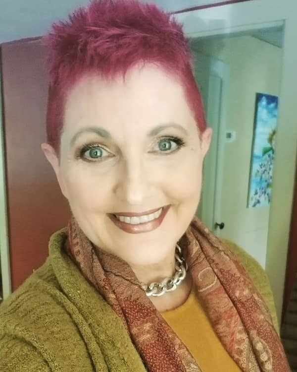 Short & Sassy Burgundy Hairdo