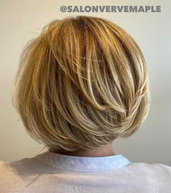 Bright Blonde Layered Bob