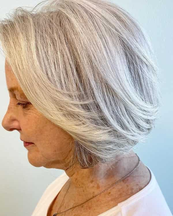 Gray Layered Bob Haircut