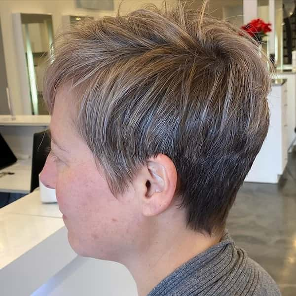 Layered Grey Blending Pixie