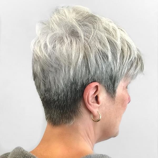 Short White Hair Pixie Haircut