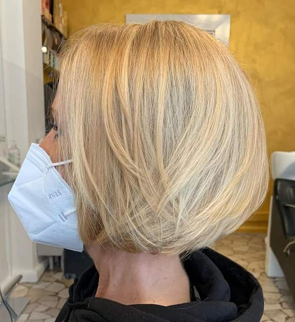 Gray Neck Length Thick Bob Haircut