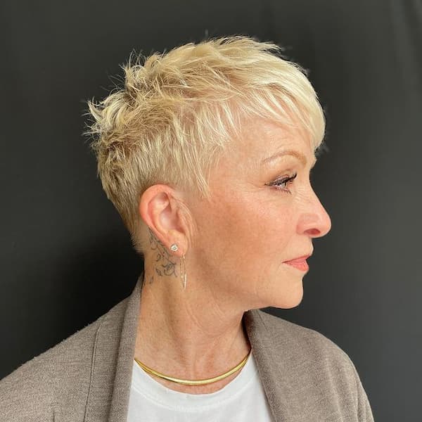 Platinum Blonde Pixie Cut