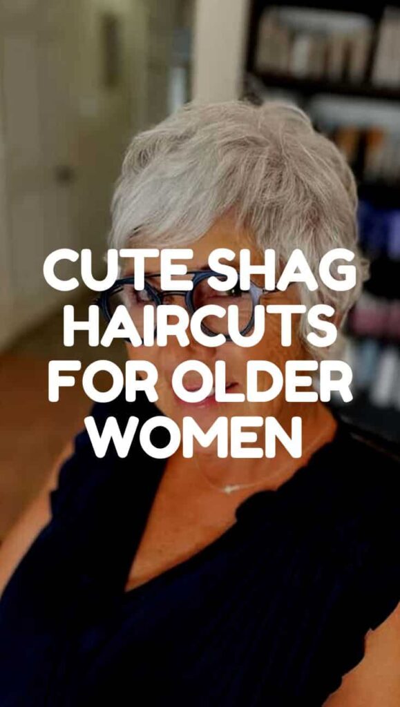 CUTE Short Shag Haircuts For Older Women 579x1024 