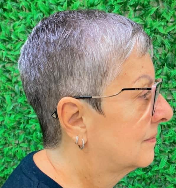 Short Pixie Haircut for Salt and Pepper Hair