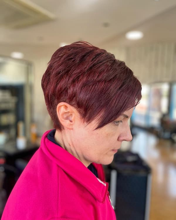 Short Thick and Colored Pixie Haircut
