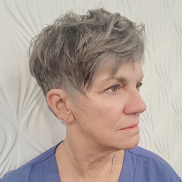 Thick Pixie for Gray Hair
