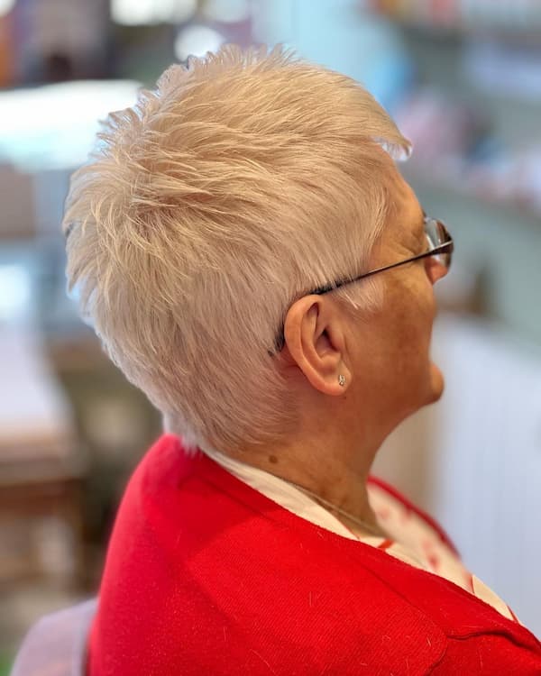 White Hair Pixie Haircut