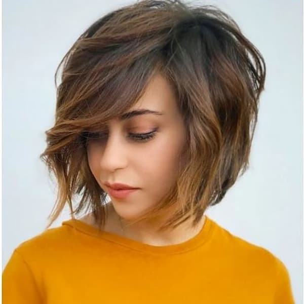 Chic Messy Angled Bob Haircut