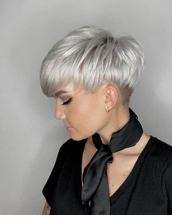 Gray Layered Pixie Haircut