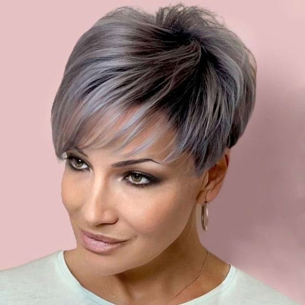 Gray Pixie Bob Haircut