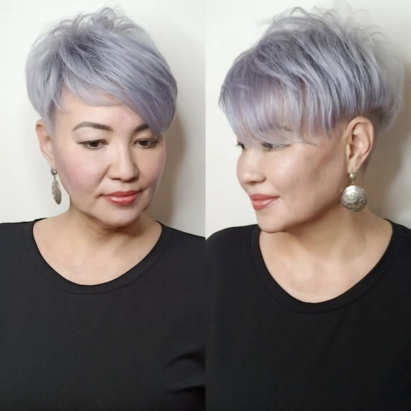 Pixie Bob Haircut with Side Fringe