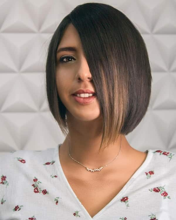 Smooth Edge Angled Bob Haircut