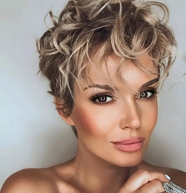 Super Curly Pixie Bob Haircut