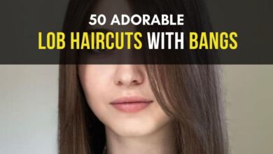 50 adorable lob haircuts with bangs
