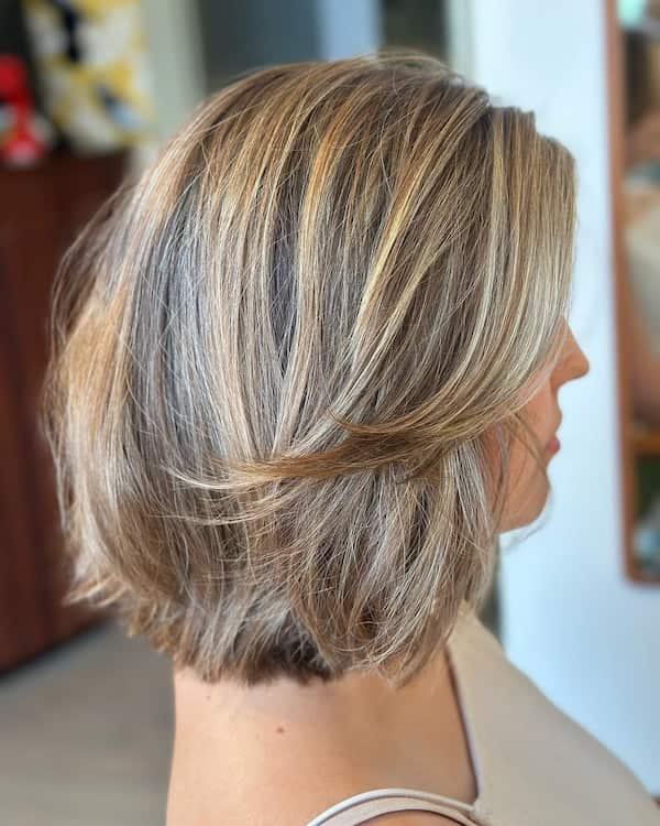 Beachy Lob Haircut with Thick Bangs