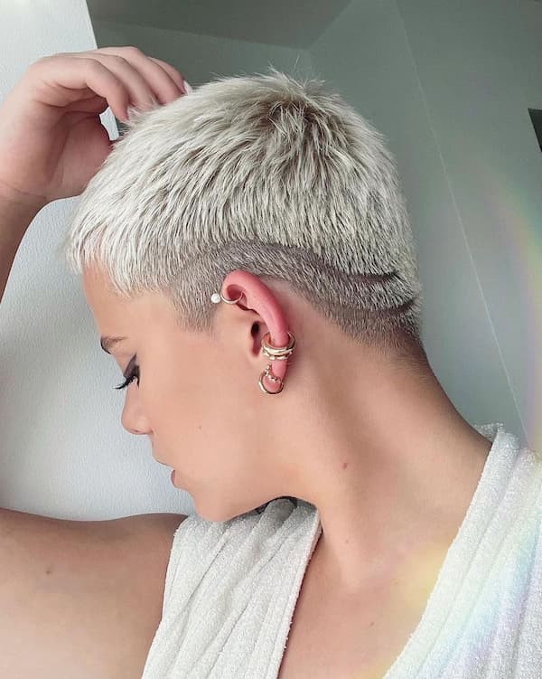 Blonde Boyish Undercut Pixie