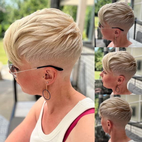 Blonde Fade Haircut with Undercut