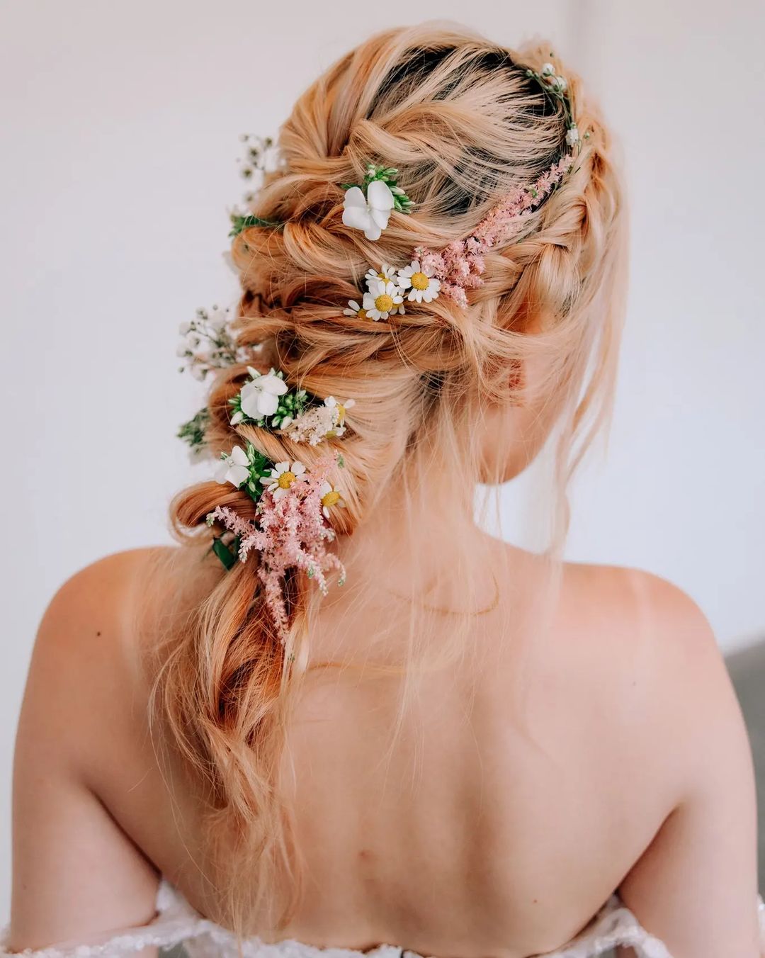 Braided Fish Tail with Flowers