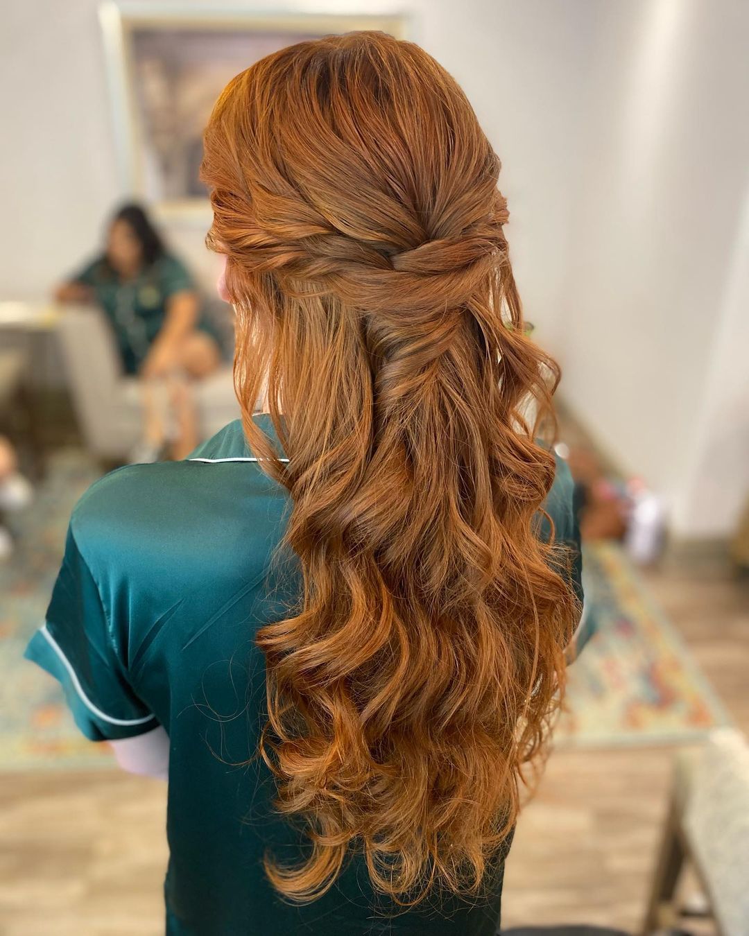 Brunette Quick Half Up and Half Down Wedding Hairstyle