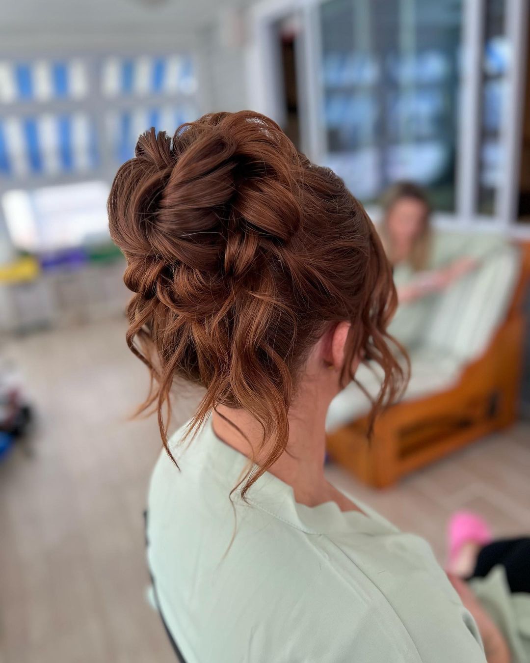 Brunette Trendy High Bun