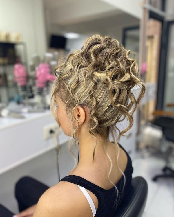 Cute Updo with Falling Curls