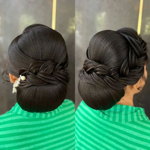 Flawless Side Braided Low Ball Bun